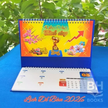 Lịch để bàn 2.026 chữ M 2 lò xo và dải note, ngày âm dương - Bính Ngọ, giảm còn 50.000đ 5