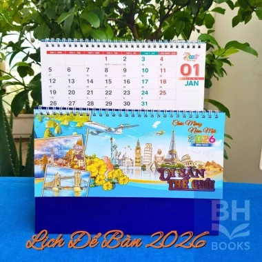 Lịch để bàn 2.026 chữ M 2 lò xo và dải note, ngày âm dương - Bính Ngọ, giảm còn 50.000đ 9