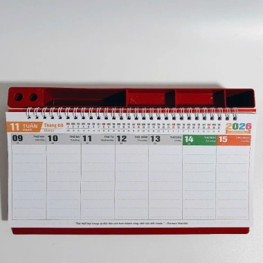 Lịch để bàn 2.026 đế nhựa 13x28cm ngang Ghi kế hoạch làm việc giảm còn 56.000đ