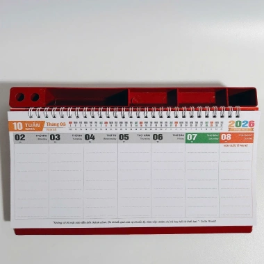Lịch để bàn 2.026 đế nhựa 13x28cm ngang Ghi kế hoạch làm việc giảm còn 56.000đ 5 Lịch để bàn 2.026 đế nhựa 13x28cm ngang Ghi kế hoạch làm việc giảm còn 56.000đ 5