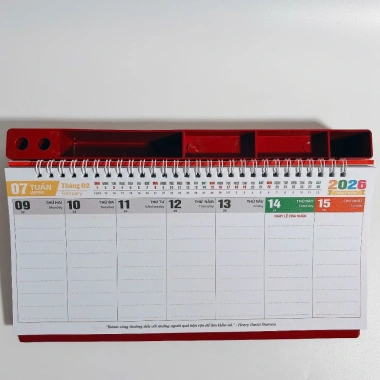 Lịch để bàn 2.026 đế nhựa 13x28cm ngang Ghi kế hoạch làm việc giảm còn 56.000đ