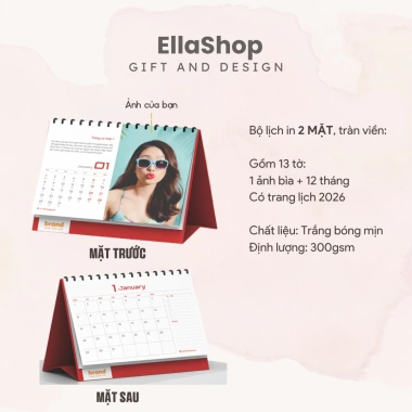 Lịch để bàn 2.026 in ảnh tùy chỉnh, có lịch âm - Giá ưu đãi 99.000đ (giá gốc 118.800đ)