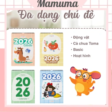 Lịch để bàn 2.026 mini lịch âm và ghi chú nhắc việc, phong cách basic, nhiều mẫu, giá chỉ 27k
