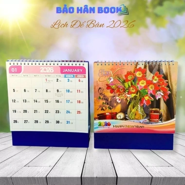 Lịch để bàn 2.026 ngày âm 52 tuần - In đẹp, form cứng cáp, chủ đề ngẫu nhiên Bảo Hân Books - 50.000₫