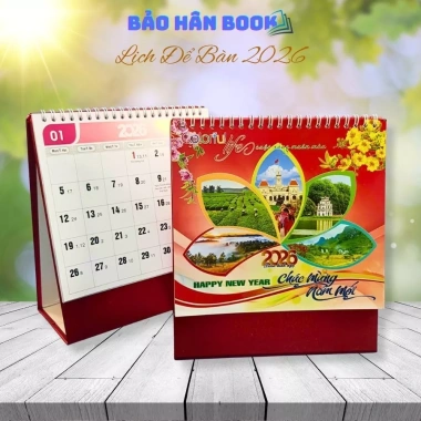 Lịch để bàn 2.026 ngày âm 52 tuần - In đẹp, form cứng cáp, chủ đề ngẫu nhiên Bảo Hân Books - 50.000₫