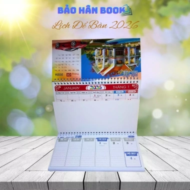 Lịch để bàn 2.026 ngày âm 52 tuần - In đẹp, form cứng cáp, chủ đề ngẫu nhiên Bảo Hân Books - 50.000₫