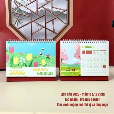 Lịch để bàn 2.026 ngày âm dương - Lịch Việt tháng, in hình sắc nét, Diệp Lạc 15.030₫ 5