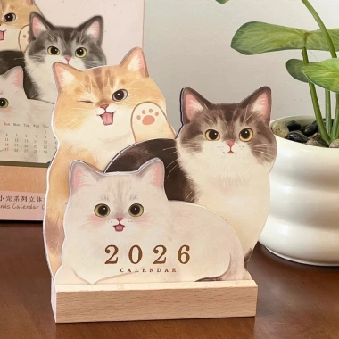 Lịch Để Bàn 2.026 Thú Cưng Đáng Yêu Trang Trí Bàn Học Làm Việc Quà Tặng 60k 9