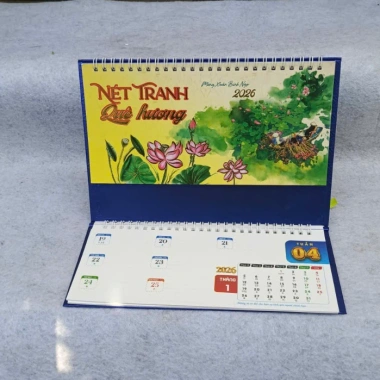 Lịch để bàn chữ A 2.026 24x16cm có lịch âm - mẫu ngẫu nhiên, 50k VPP Tiến Phát