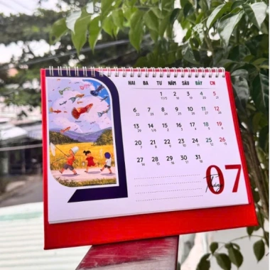Lịch để bàn chữ A Tết Việt 2.026 16x21cm 1 mặt ghi kế hoạch 1 mặt ngày tháng In Song Phước 72.500đ 2