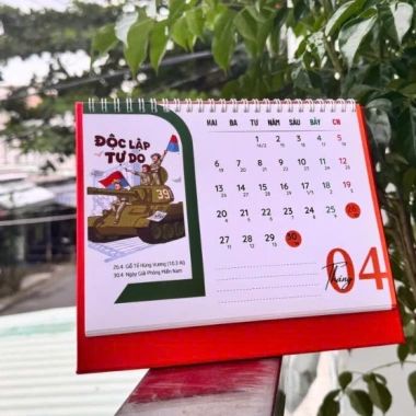 Lịch để bàn chữ A Tết Việt 2.026 16x21cm 1 mặt ghi kế hoạch 1 mặt ngày tháng In Song Phước 72.500đ 3