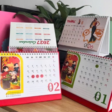 Lịch để bàn chữ A Tết Việt 2.026 16x21cm 1 mặt ghi kế hoạch 1 mặt ngày tháng In Song Phước 72.500đ 4