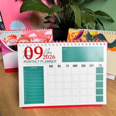 Lịch để bàn chữ A Tết Việt 2.026 16x21cm 1 mặt ghi kế hoạch 1 mặt ngày tháng In Song Phước 72.500đ 6