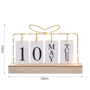 Lịch để bàn đế gỗ cổ điển HT SHOP DN052 – Đèn LED phát sáng, giá 125.000₫ 8