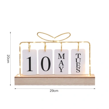 Lịch để bàn đế gỗ cổ điển HT SHOP DN052 – Đèn LED phát sáng, giá 125.000₫ 9