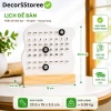 Lịch để bàn gỗ hiển thị ngày tháng - Đế tháo rời, 3 nhẫn tròn, bền bỉ