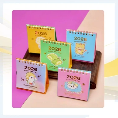 Lịch để bàn mini 2.026 bộ 5 chủ đề đáng yêu + note và sticker trang trí - Giá ưu đãi 14.300₫