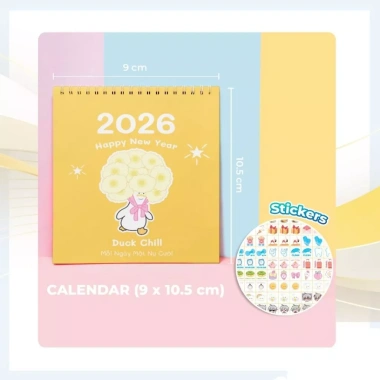Lịch để bàn mini 2.026 bộ 5 chủ đề đáng yêu + note và sticker trang trí - Giá ưu đãi 14.300₫