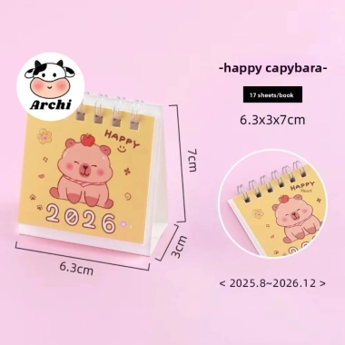 Lịch để bàn mini 2.026 capybara nhỏ xinh - Giá chỉ 9.900₫, giảm từ 12.771₫ 6