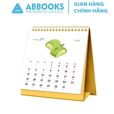 Lịch Để Bàn Mini 2.026 Chủ Đề Cake Matcha kèm Note và Sticker Dễ Thương - ABBOOkS