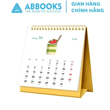 Lịch Để Bàn Mini 2.026 Chủ Đề Cake Matcha kèm Note và Sticker Dễ Thương - ABBOOkS