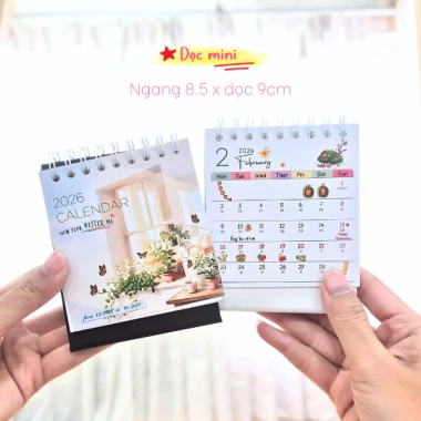 Lịch để bàn mini 2.026 dễ thương, lịch âm và ngày lễ Tết, giảm giá còn 21.000 VND 3