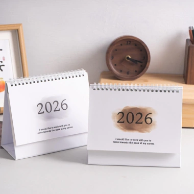 Lịch để bàn nhỏ 2.025-2.026 lật đứng, chạy 7/2.025-12/2.026, danh sách việc cần làm & ghi chú, dây buộc kim loại