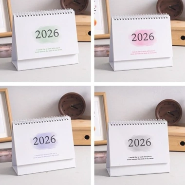 Lịch để bàn nhỏ 2.025-2.026 lật đứng, chạy 7/2.025-12/2.026, danh sách việc cần làm & ghi chú, dây buộc kim loại
