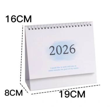 Lịch để bàn nhỏ 2.025-2.026 lật đứng, chạy 7/2.025-12/2.026, danh sách việc cần làm & ghi chú, dây buộc kim loại
