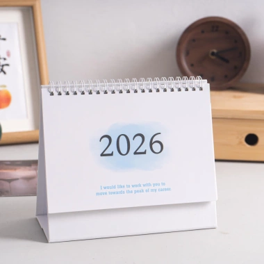 Lịch để bàn nhỏ 2.025-2.026 lật đứng, chạy 7/2.025-12/2.026, danh sách việc cần làm & ghi chú, dây buộc kim loại