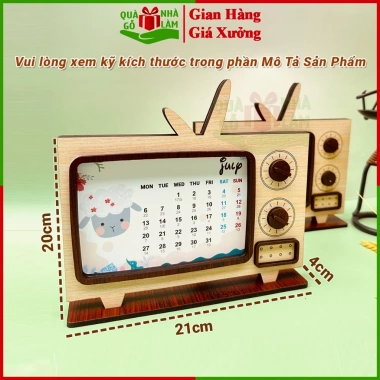 Lịch Để Bàn Tivi Gỗ 2.026 Retro Decor QUAGONHALAM - Trang Trí Bàn Làm Việc, Quà Tết Độc Đáo, Giá 154.500₫ 2
