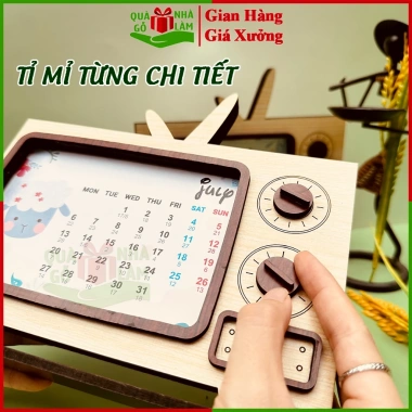 Lịch Để Bàn Tivi Gỗ 2.026 Retro Decor QUAGONHALAM - Trang Trí Bàn Làm Việc, Quà Tết Độc Đáo, Giá 154.500₫ 6