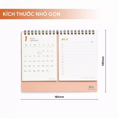 Lịch để bàn Todo 2.026 AO+ ghi chú lịch âm, đế nhựa 6 màu - Giá chỉ 49.800₫