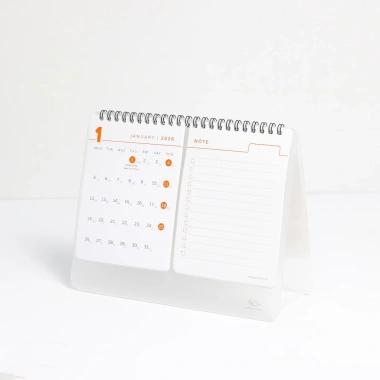 Lịch để bàn Todo 2.026 viền sóng âm nhỏ gọn, thiết kế tối giản, đế nhựa 6 màu