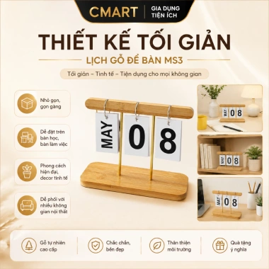 Lịch Để Bàn Văn Phòng Gỗ Thủ Công MS3 - Thiết Kế Hiện Đại Tối Giản, Giá 54.000₫ 4 Lịch Để Bàn Văn Phòng Gỗ Thủ Công MS3 - Thiết Kế Hiện Đại Tối Giản, Giá 54.000₫ 4