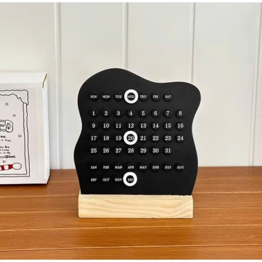 Lịch Đế Gỗ HT8.001 - Bàn Xoay Tròn Decor, Đánh Dấu Ngày Tháng, Phù Hợp Bàn Học và Làm Việc, Giá 120k