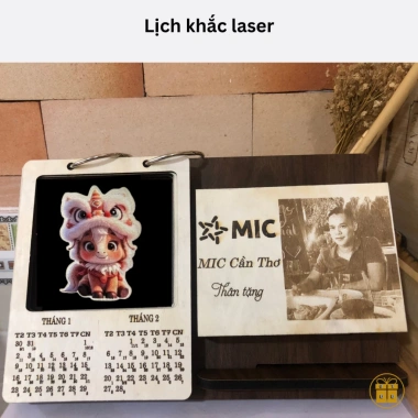 Lịch Gỗ để Bàn Khắc Tên Logo - Quà Tết Doanh Nghiệp Cao Cấp, Giảm Giá 199k 3