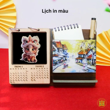 Lịch Gỗ để Bàn Khắc Tên Logo - Quà Tết Doanh Nghiệp Cao Cấp, Giảm Giá 199k 4