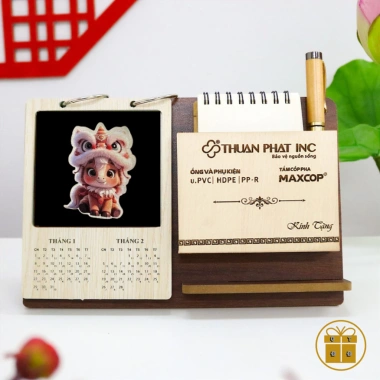 Lịch Gỗ để Bàn Khắc Tên Logo - Quà Tết Doanh Nghiệp Cao Cấp, Giảm Giá 199k 6