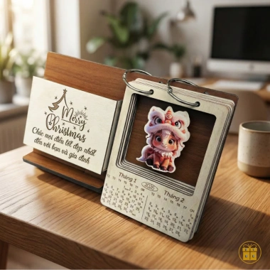 Lịch Gỗ để Bàn Khắc Tên Logo - Quà Tết Doanh Nghiệp Cao Cấp, Giảm Giá 199k 9