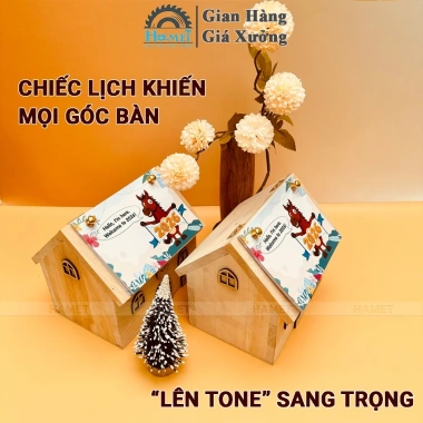 Lịch Gỗ Decor 2.026 HAMET - Ngôi Nhà Dễ Thương, Quà Tết Độc Đáo Giá 265.500₫