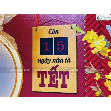 Lịch gỗ nhẹ Sơn thủ công Đếm ngày đến Tết 30x42cm - Thiết kế độc đáo LICH-03 9