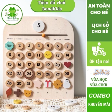 Lịch gỗ phong cách Hàn cho bé yêu - Decor phòng, giá chỉ 450.000 - JamesBond Kids