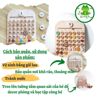 Lịch gỗ phong cách Hàn cho bé yêu - Decor phòng, giá chỉ 450.000 - JamesBond Kids