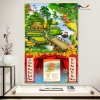 Lịch Gỗ Treo Tường 9mm Bo Viền 2.026 Phong Cảnh Quê Hương Tráng Gương Kèm Bloc