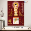 Lịch Gỗ Treo Tường 9mm Bo Viền 40x60cm - Lịch Tết Tráng Gương 2.026 Phật Giáo kèm Bloc ART COLORS 8