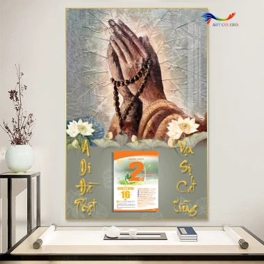 Lịch Gỗ Treo Tường 9mm Bo Viền 40x60cm - Lịch Tết Tráng Gương 2.026 Phật Giáo kèm Bloc ART COLORS