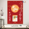 Lịch Gỗ Treo Tường 9mm Tráng Gương 2.026 CHỮ THƯ PHÁP 40x60cm kèm Bloc ART COLORS