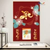 Lịch Gỗ Treo Tường 9mm Tráng Gương 2.026 CHỮ THƯ PHÁP 40x60cm kèm Bloc ART COLORS 7