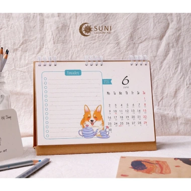 Lịch Lò Xo 2.026 Minh Hoạ Corgi và Reminders Giá ưu đãi 88k tại Sunicustomart